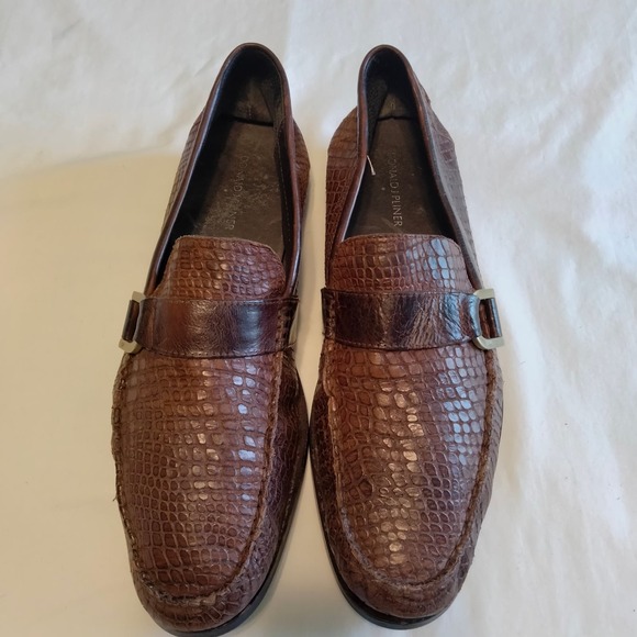 Donald Pliner Nevil Brown Embossed Leather Mens Loafer Shoes 11.5 main image 12